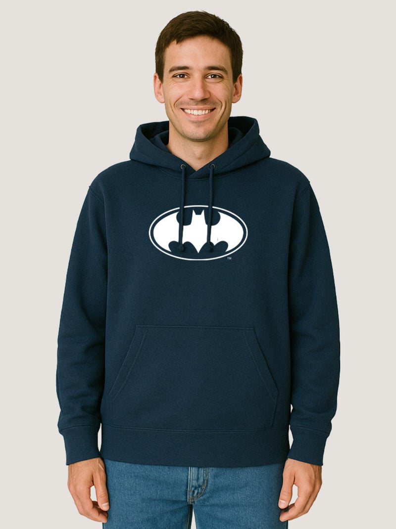 Hoodie Homme - LOGO BATMAN WHITE Bleu marine - Kiabi