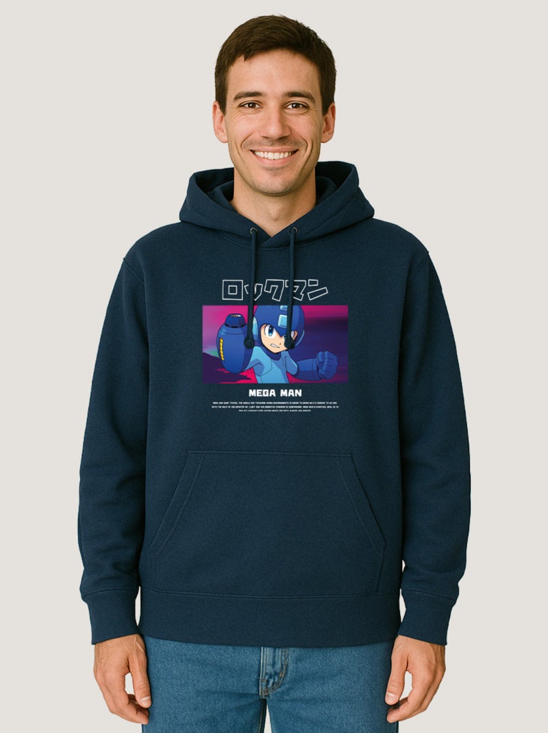 Hoodie Homme - MEGAMAN 3 Bleu marine - Kiabi