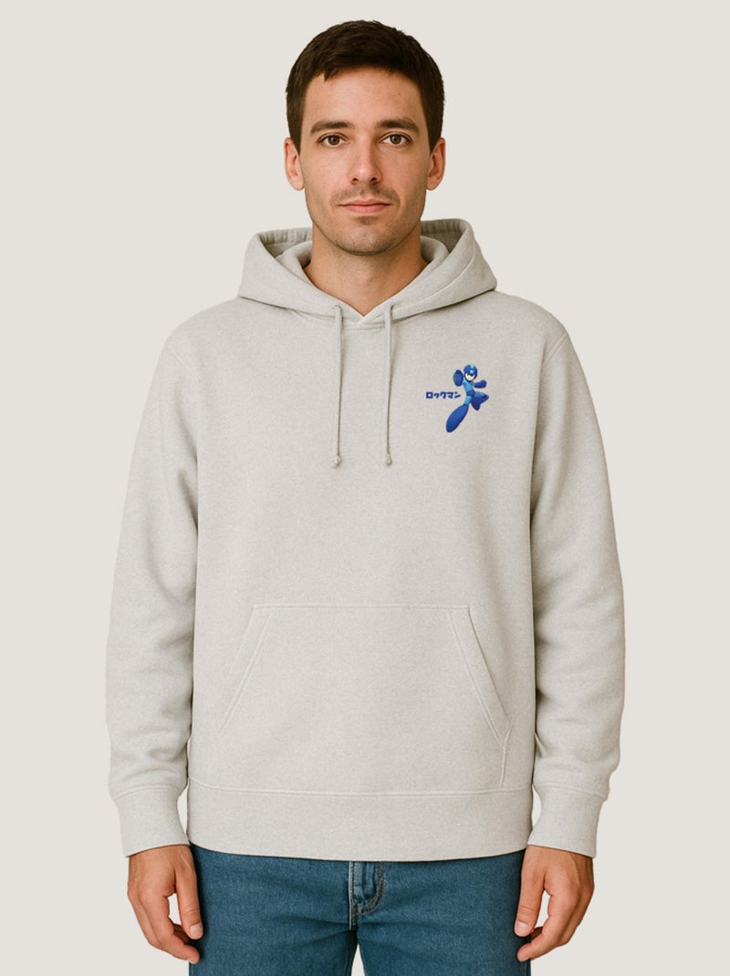 Hoodie Homme - MEGAMAN CŒUR Blanc - Kiabi