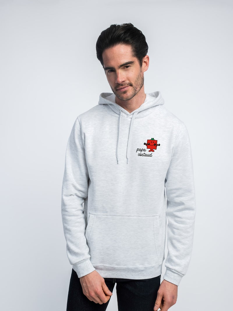 Hoodie Homme - PAPA COSTAUD COEUR Blanc - Kiabi