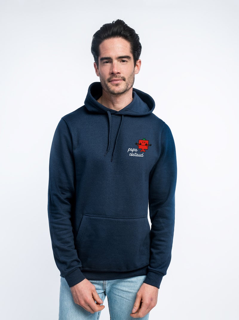 Hoodie Homme - PAPA COSTAUD COEUR Bleu marine - Kiabi