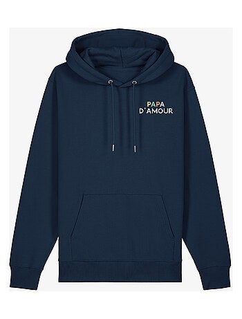 Hoodie Homme - PAPA D'AMOUR COLORÉ CŒUR