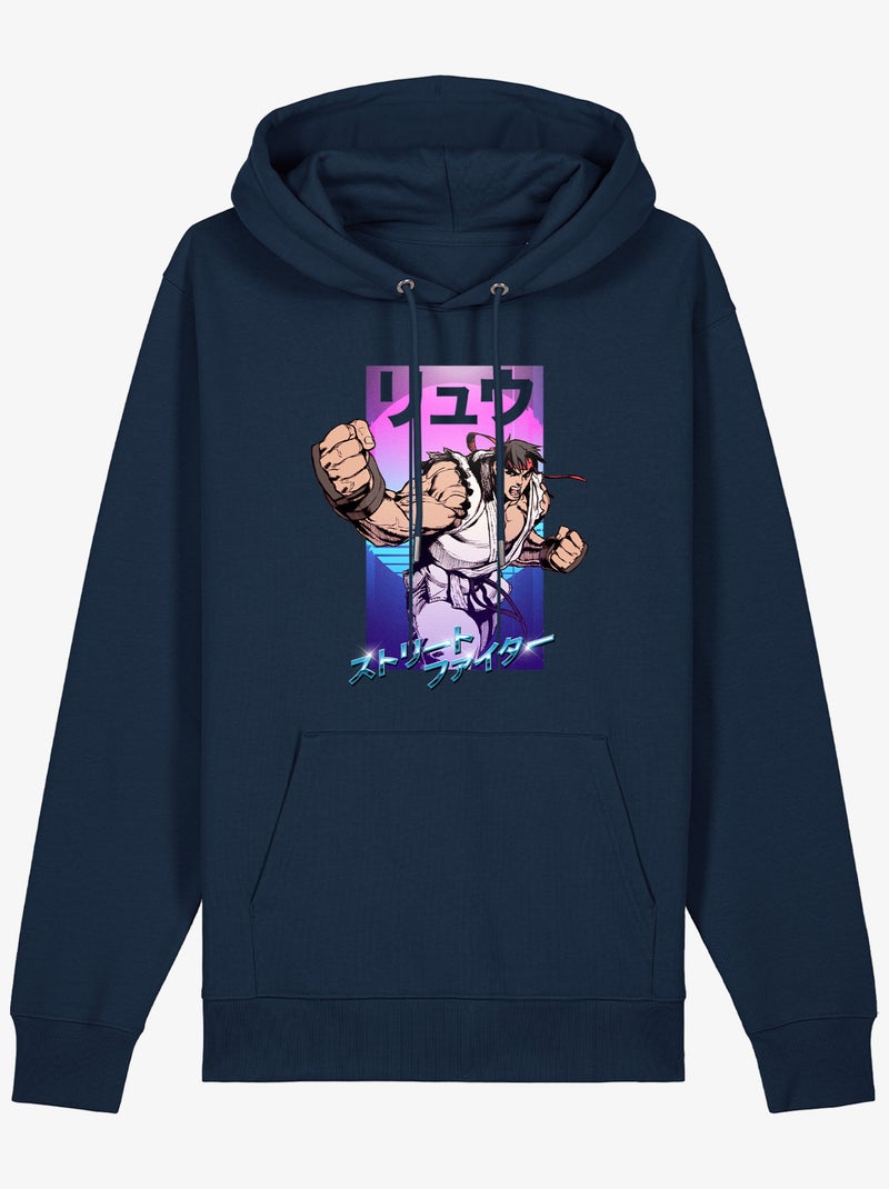 Hoodie Homme - STREET FIGHTER 3 Bleu marine - Kiabi