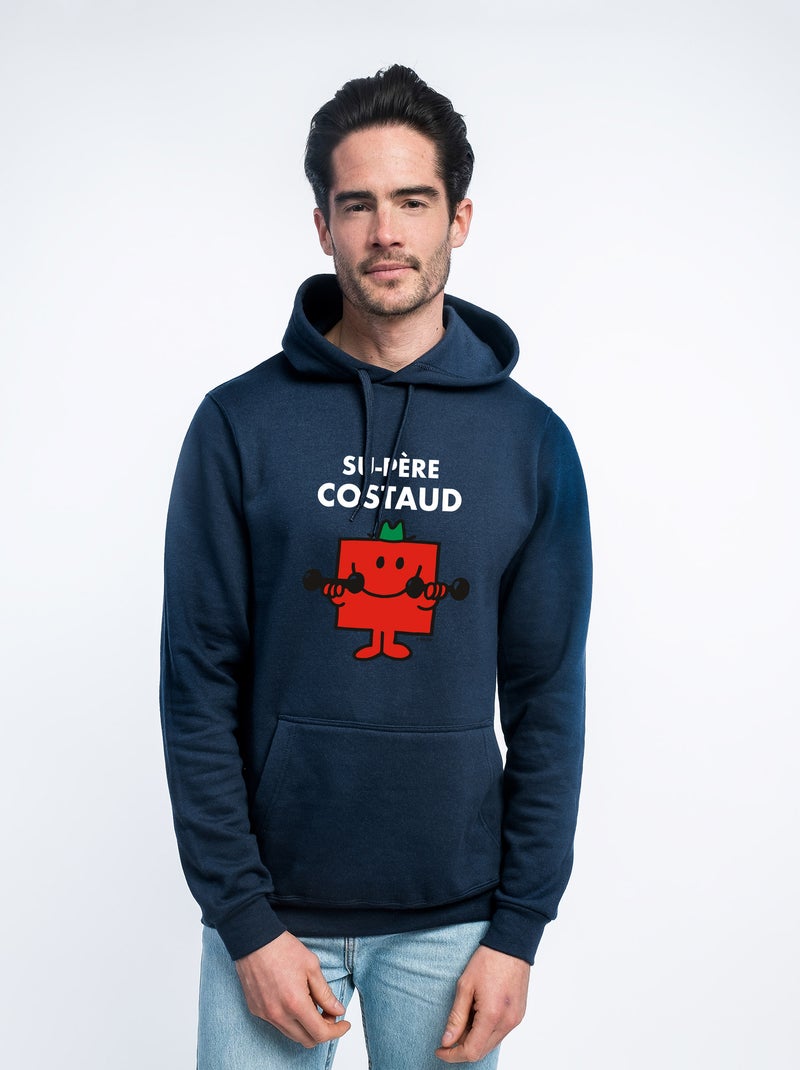 Hoodie Homme - SU PERE COSTAUD Bleu marine - Kiabi