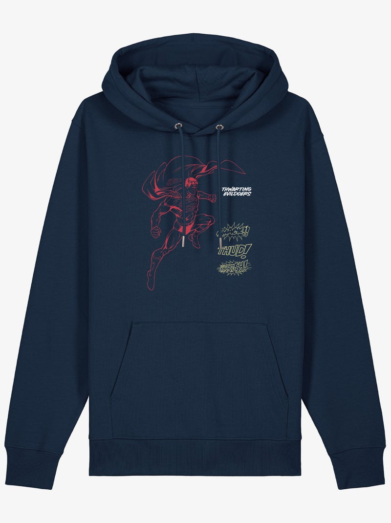 Hoodie Homme - SUPERMAN SMACK THUD KKRASH Bleu marine - Kiabi