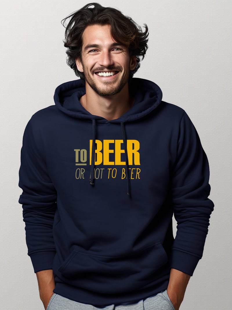 Hoodie Homme - TO BEER OR NOT TO BEER Bleu marine - Kiabi