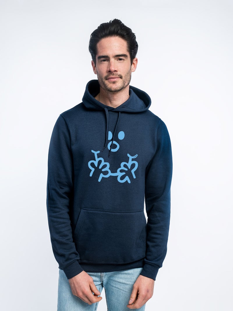 Hoodie Homme - VISAGE MONSIEUR Bleu marine - Kiabi