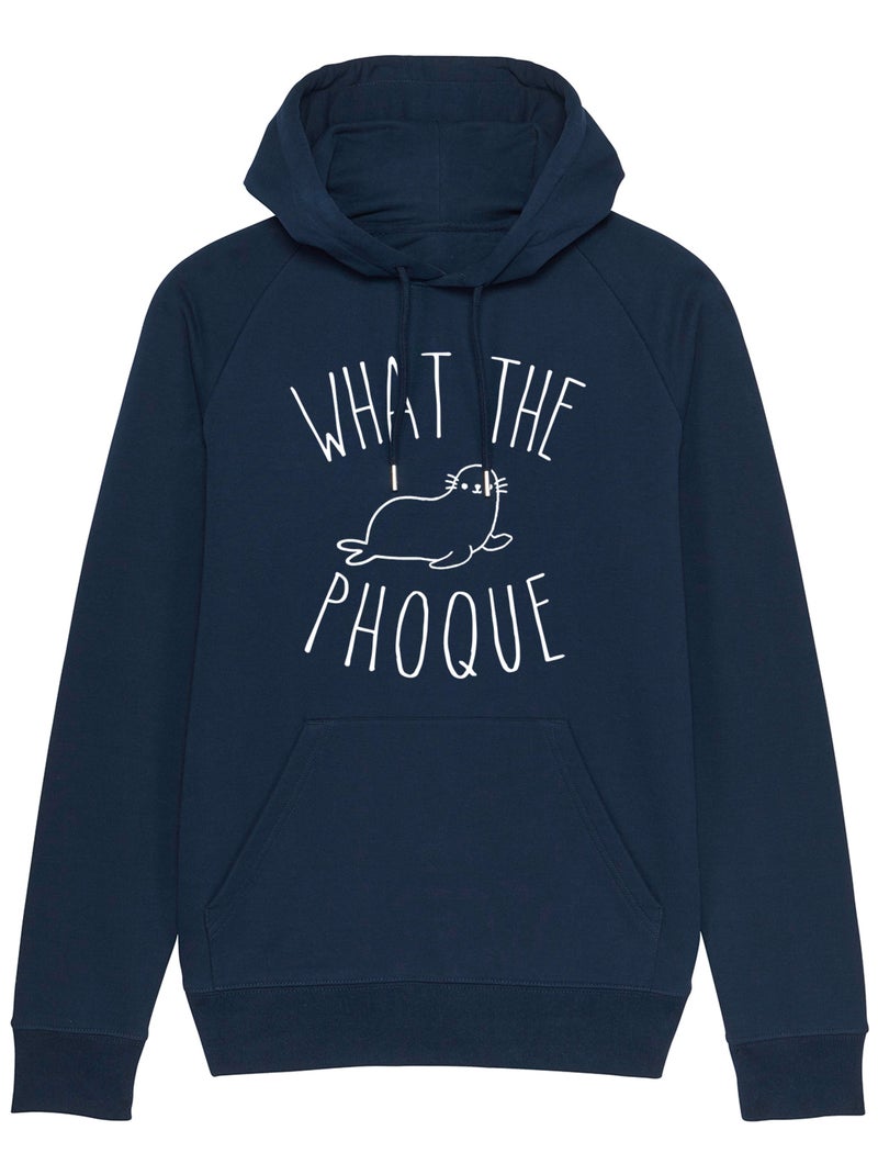 Hoodie Homme - WHAT THE PHOQUE Bleu marine - Kiabi