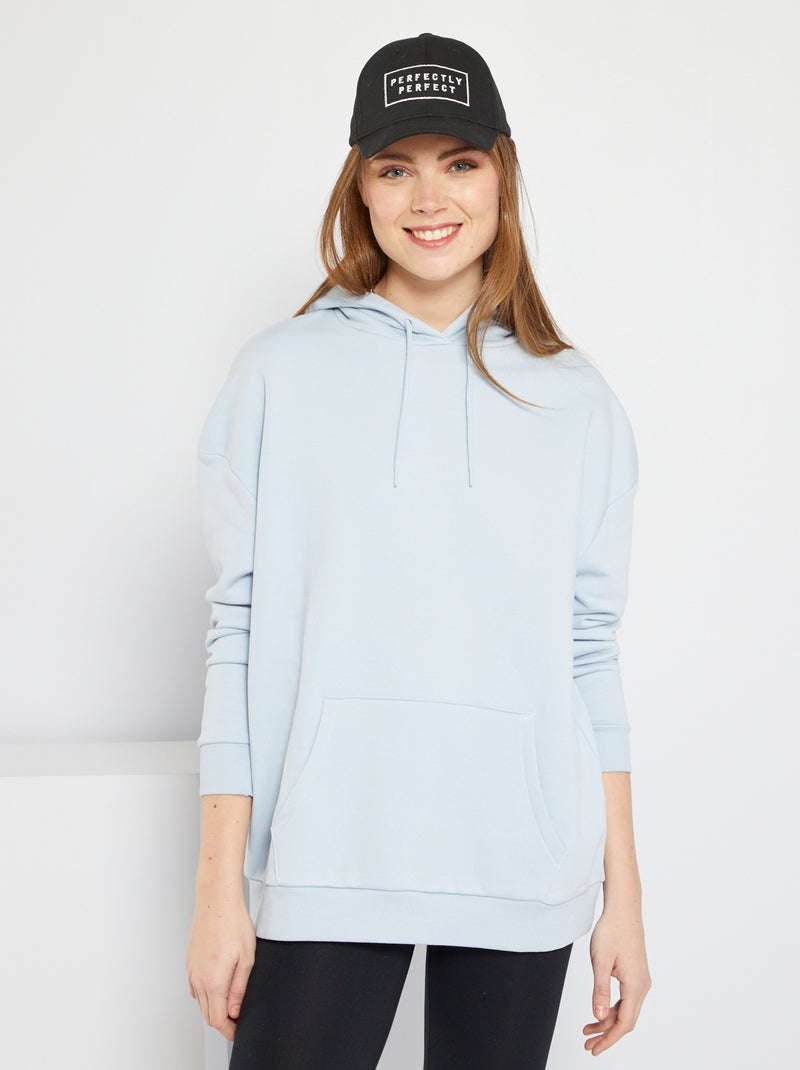 Hoodie oversize fit bleu gris - Kiabi