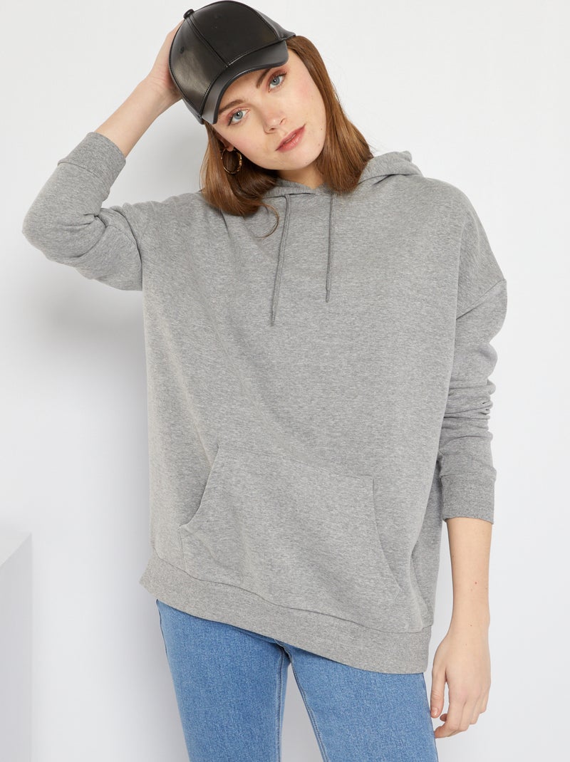 Hoodie oversize fit gris - Kiabi