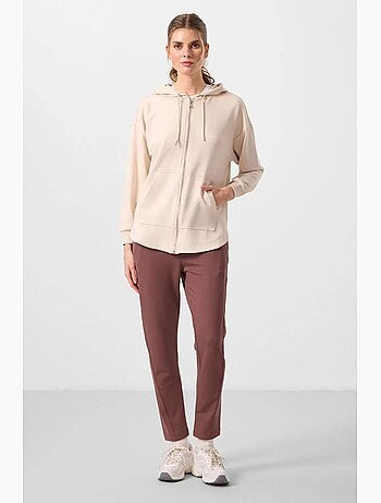 Hoodie tunique long oversize à capuche et zip tommy