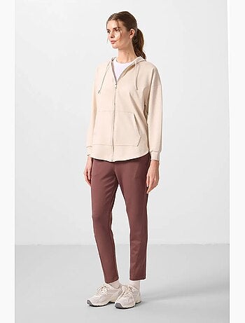 Hoodie tunique long oversize à capuche et zip tommy