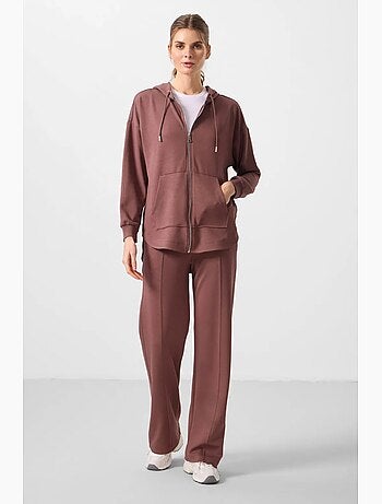 Hoodie tunique long oversize à capuche et zip tommy