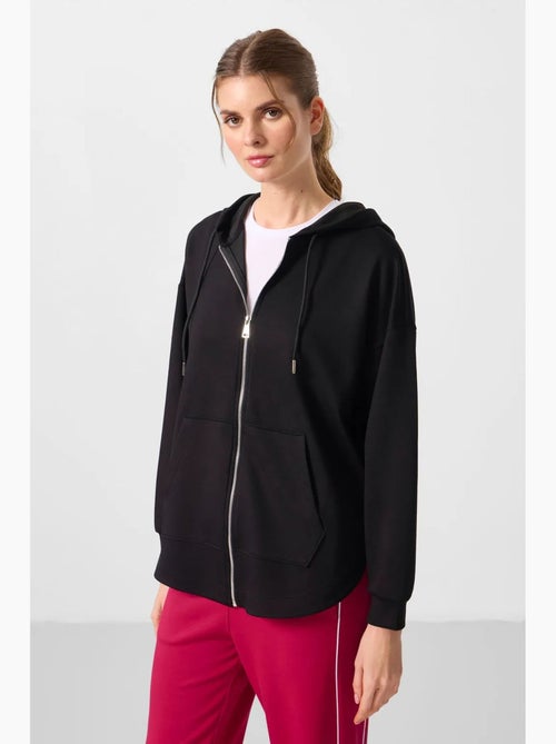 Hoodie tunique long oversize à capuche et zip tommy - Kiabi Hoodie tunique long oversize à capuche et zip tommy - Kiabi