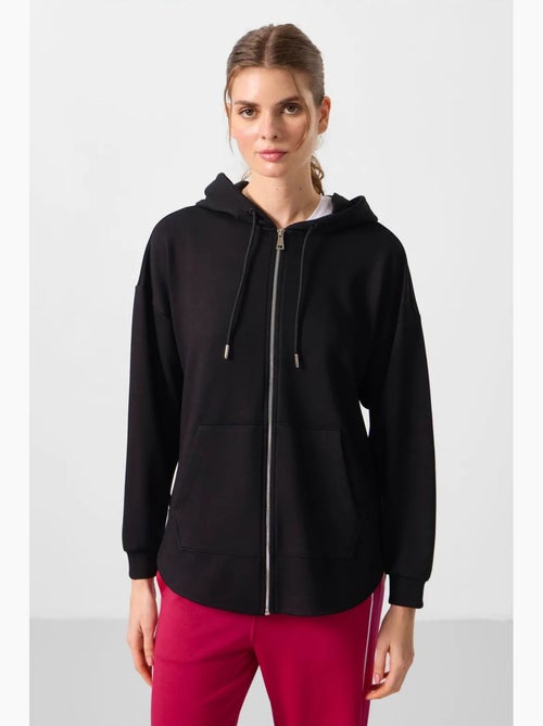Hoodie tunique long oversize à capuche et zip tommy - Kiabi Hoodie tunique long oversize à capuche et zip tommy - Kiabi