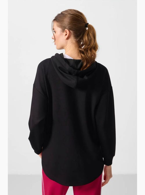 Hoodie tunique long oversize à capuche et zip tommy - Kiabi Hoodie tunique long oversize à capuche et zip tommy - Kiabi