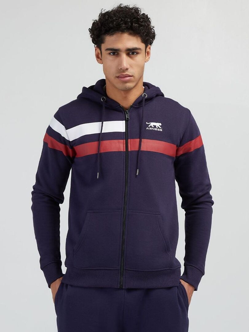 Kaleidoscope Jaune Bleu Men's Zipper Hoodie