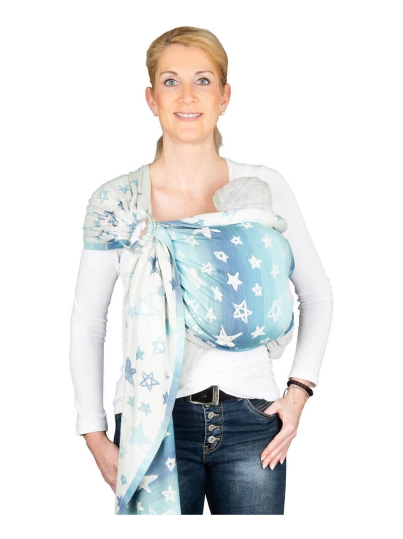 Hoppediz Écharpe de portage Ring-Sling (bio) Bleu Bleu Blanc - Kiabi