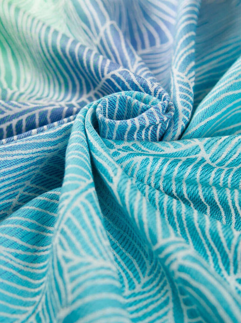 Hoppediz Écharpe de portage tissée bio Bleu Vert Blanc - Kiabi
