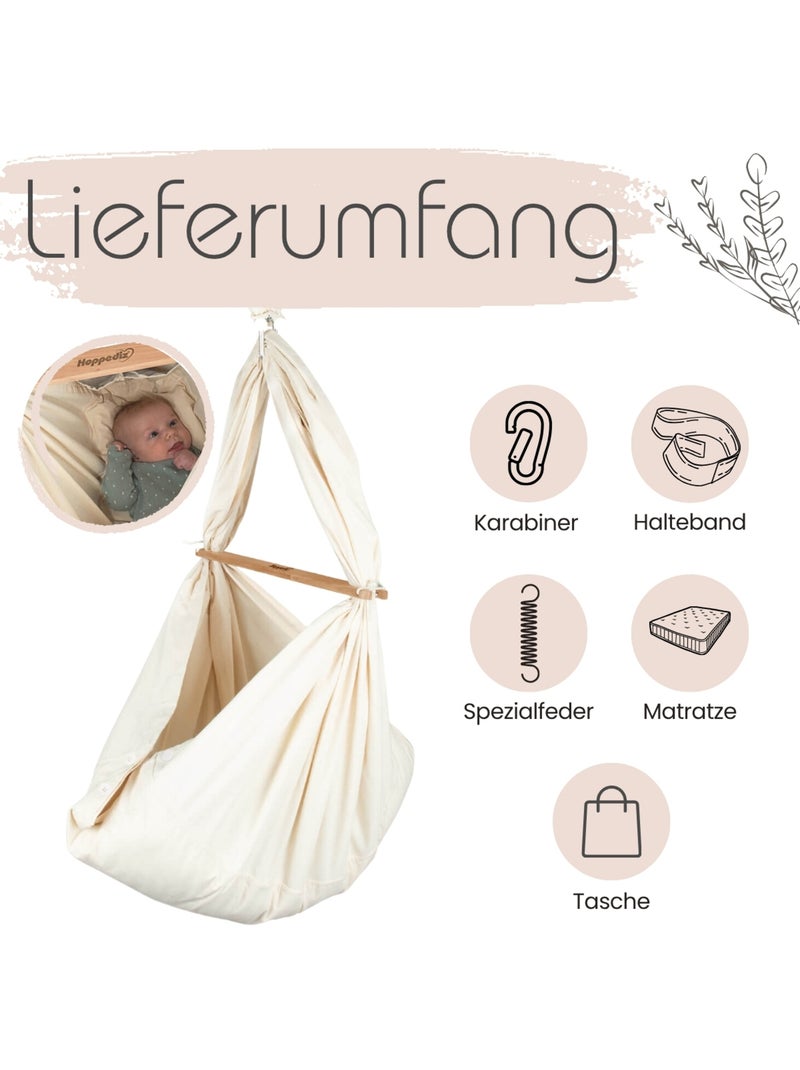 Hoppediz Hamac bébé à ressort Ensemble complet de berceau suspendu pour bébé Beige - Kiabi