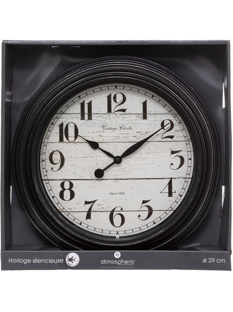 Horloge à moulures vintage ELYSSA Noir - Kiabi