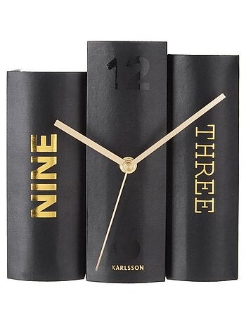 Horloge à poser design original effet livres BOOKS