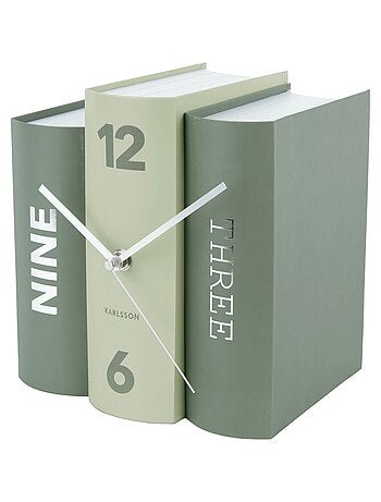 Horloge à poser design original effet livres BOOKS