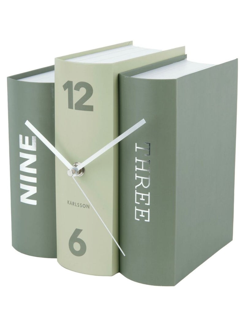 Horloge à poser design original effet livres BOOKS Vert - Kiabi