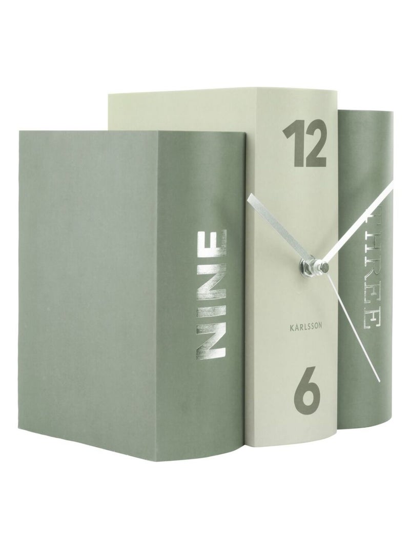 Horloge à poser design original effet livres BOOKS Vert - Kiabi