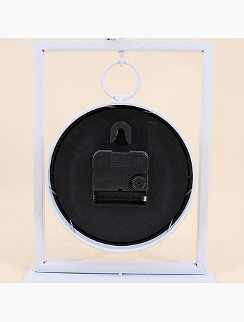 Horloge à poser en métal blanc 27cm