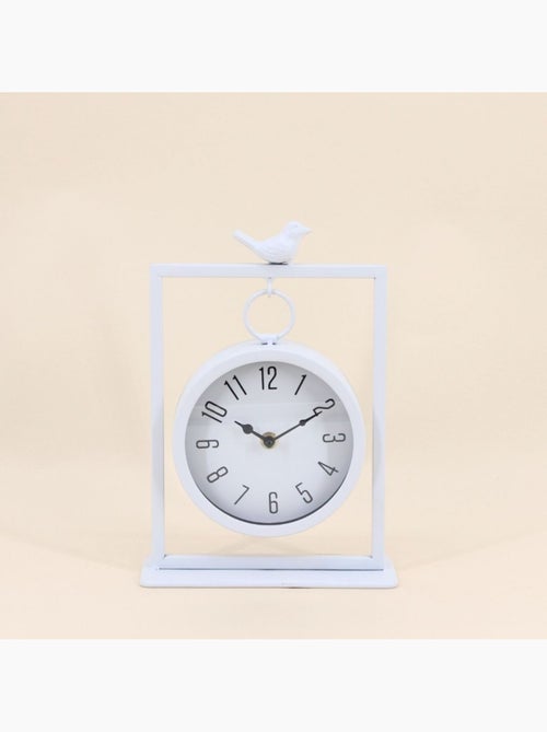 Horloge à poser en métal blanc 27cm - Kiabi