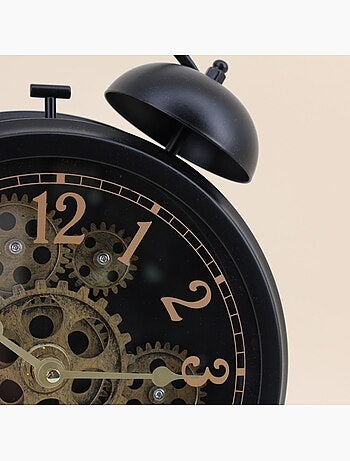 Horloge à poser forme réveil noir 30cm
