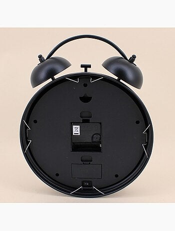 Horloge à poser forme réveil noir 30cm