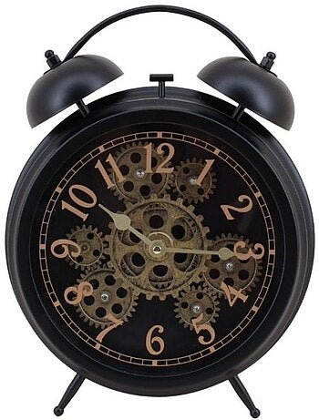 Horloge à poser forme réveil noir 30cm
