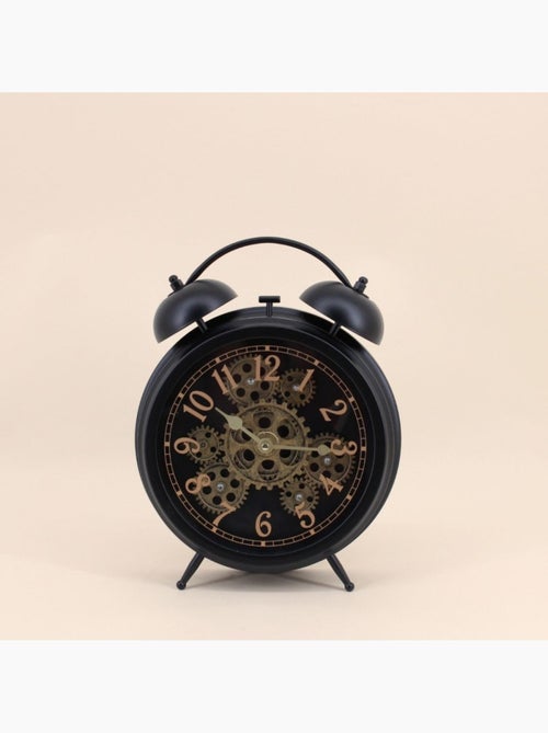 Horloge à poser forme réveil noir 30cm - Kiabi
