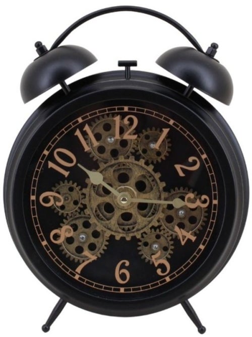 Horloge à poser forme réveil noir 30cm - Kiabi