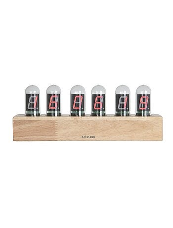 Horloge à poser vintage base bois Cathode