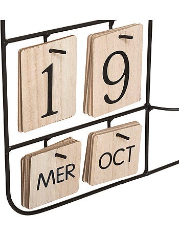 Horloge avec calendrier perpétuel et plante artificielle CAMILLE