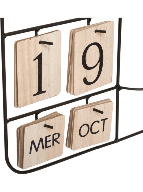 Horloge avec calendrier perpétuel et plante artificielle CAMILLE - Kiabi