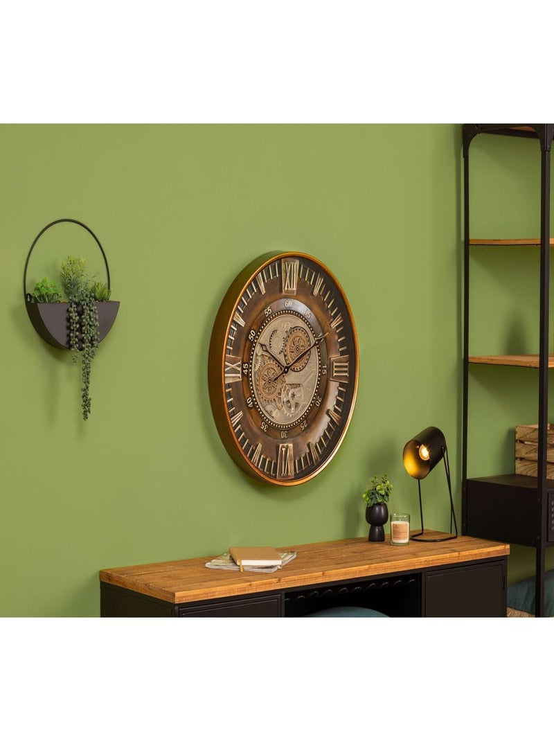 Horloge avec mécanisme en métal YONI Marron - Kiabi