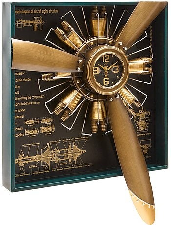 Horloge avion en acier rudy