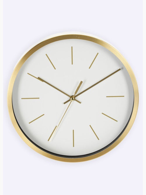 Horloge déco ronde en aluminium brossé - Afibel - Kiabi