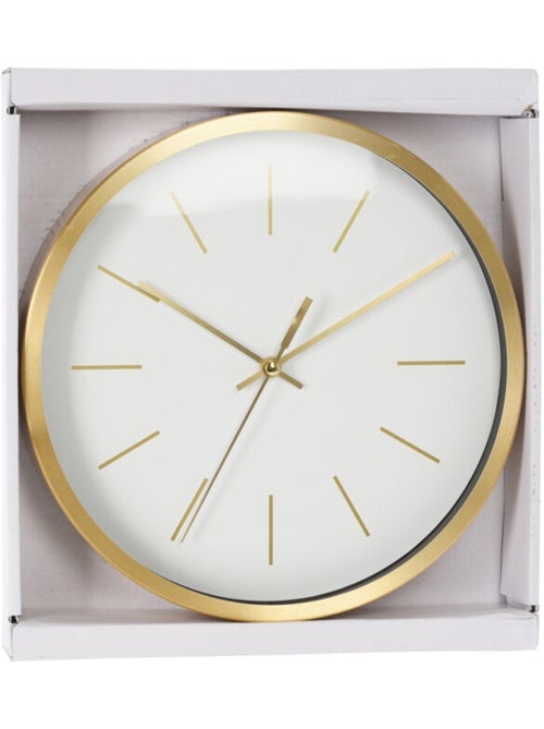 Horloge déco ronde en aluminium brossé - Afibel - Kiabi