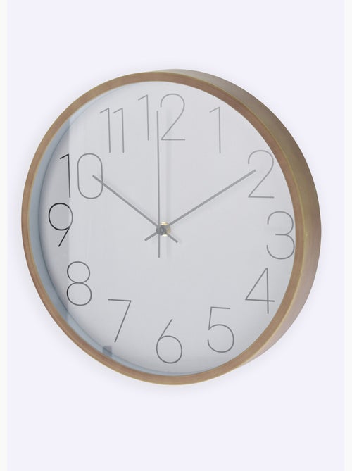 Horloge design contour bois, 3 aiguilles - Afibel - Kiabi