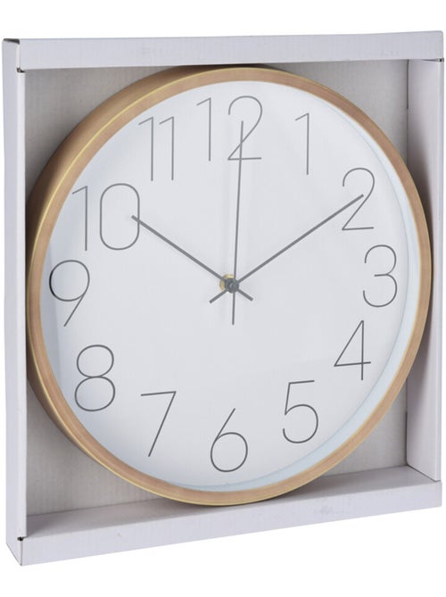 Horloge design contour bois, 3 aiguilles - Afibel - Kiabi