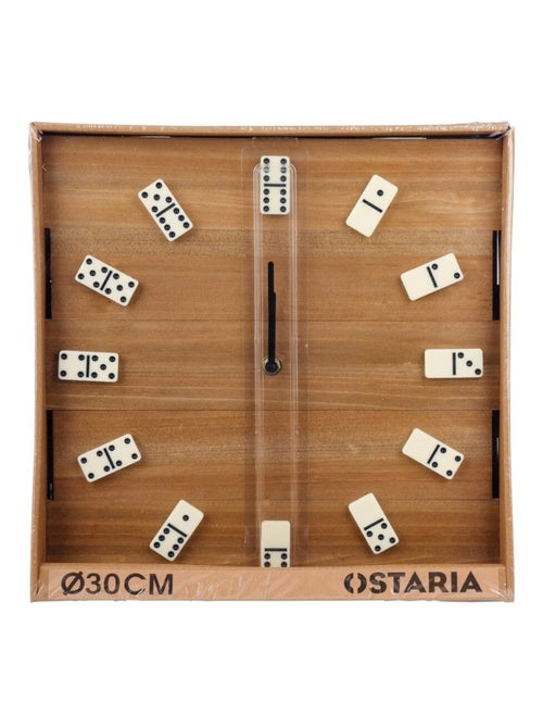 Horloge DOMINO noire et beige diam 30 cm - Kiabi