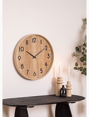 Horloge effet bois avec aiguilles acier - AFIBEL
