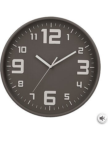 Horloge murale silencieuse cadre en métal brossé ELIAN