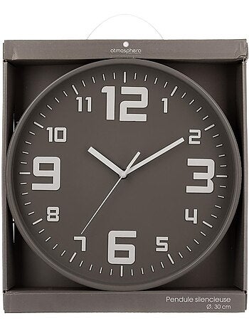 Horloge murale silencieuse cadre en métal brossé ELIAN