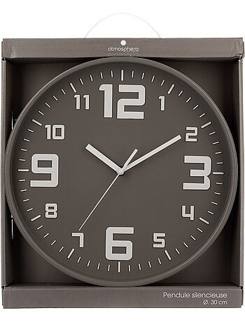Horloge murale silencieuse cadre en métal brossé ELIAN